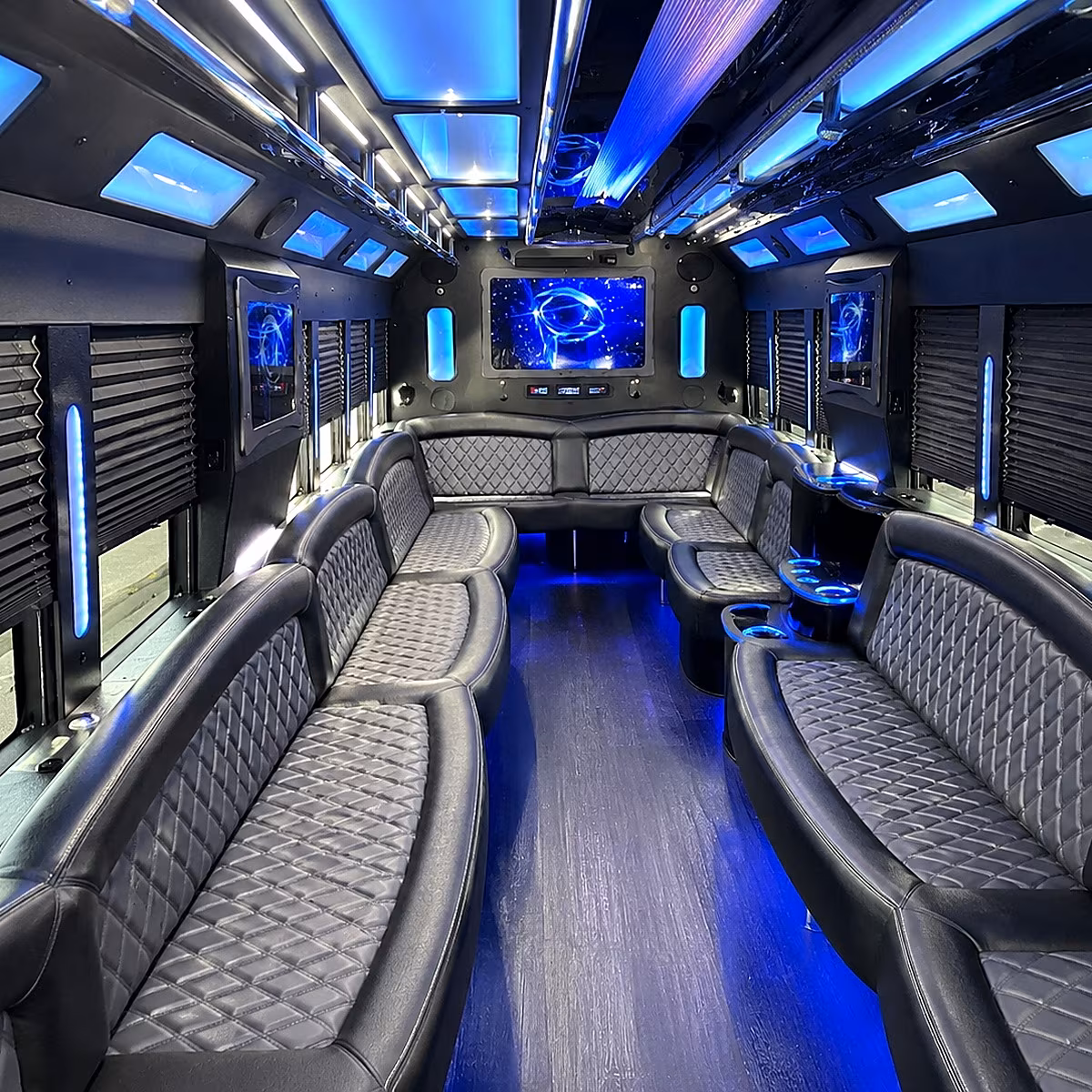 rockville 50 passenger party bus interior
